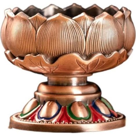 JeiibrZui Lotus Kerzenhalter aus Metall – Mini-Größe – 1 Stück – Dekoratives Ornament – Für ein leuchtendes Ambiente auf dem Schreibtisch oder im Wohnzimmer (1/5)