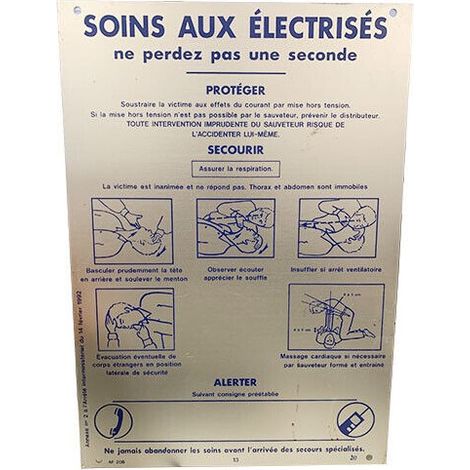 Catu AF20B Plaque displays “Care for electrified people”