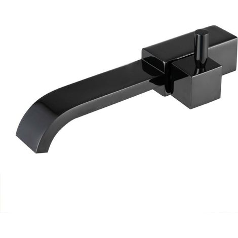 Robinet mural pour salle de bain – Robinet d’eau froide G1/2 pour lavabo, cuisine ou salle de bain – Finition noir mat – Compatible avec installation murale standard