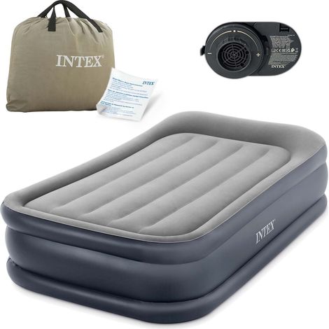 Intex DuraBeam+ Deluxe Pillow Rest Colchón Inflable Gris