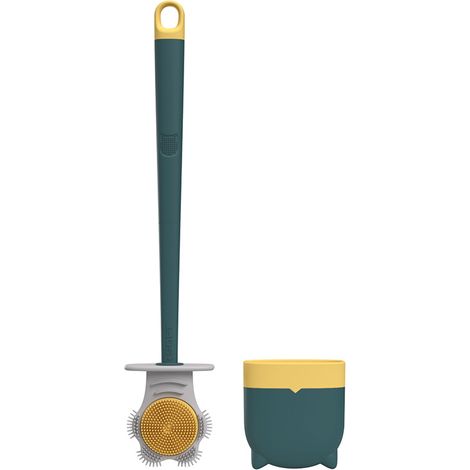 Brosse WC Double Face Plastique Durable avec Manche Amovible en Forme de Griffe de Chat - Outil de Nettoyage Écologique pour Salle de Bain (1/5)