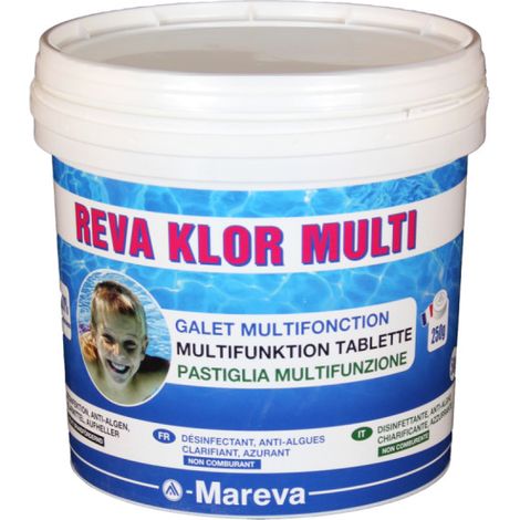 Reva-Klor MAREVA Schwimmbad-Desinfektionsmittel - 5kg in 250g Kieselsteinen - 100197U