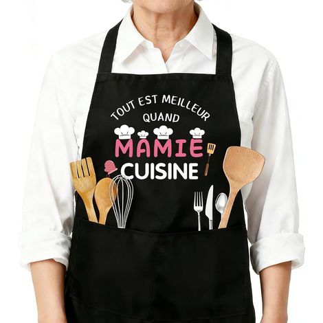 Tablier De Cuisine Femme Homme,Réglable Tablier Avec Poche Pour Jardinage Peinture Barbecue,Cadeau Mamie Maman Papa Papi (1/5)
