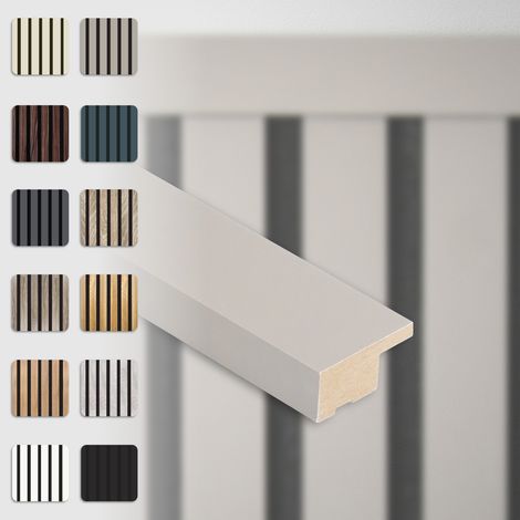 HEXIM Akustikpaneele Zubehör Abschlussleiste Lamellen MDF Wandverkleidung: Sandgrey, 275cm