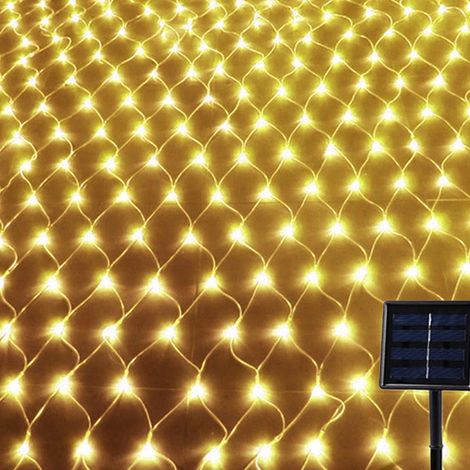 1 Guirlande lumineuse, 192 LED, fil vert, panneau solaire, étanche, pour jardin, mariage, fête (1/5)