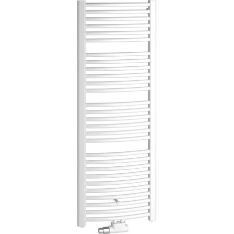Kermi Radiateur de salle de bain Basic-50 R, courbé, raccord central / latéral, 1770x599 mm (HxL), blanc, ER01M1800602XXK