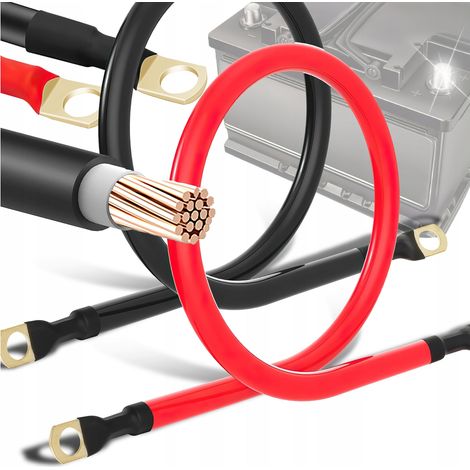 CÂBLES CÂBLE DE BATTERIE COURANT PLUS MOINS PLUS MOINS 105 cm M10 (1/5)