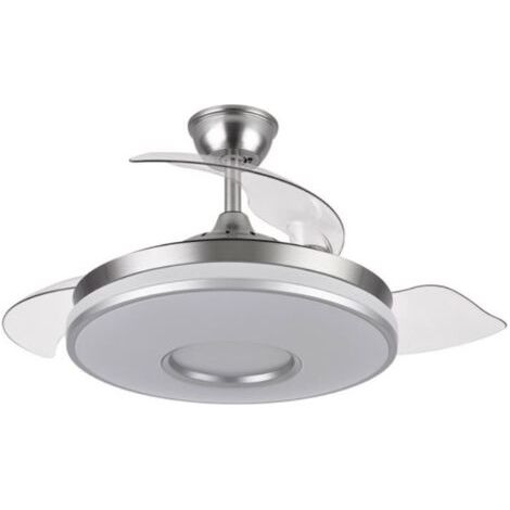 Ventilateur de plafond DC Dani 72W chrome – 3 pales rabattables en méthacrylate – 6 vitesses réglables – Éclairage LED 6117 lumens (1/3)