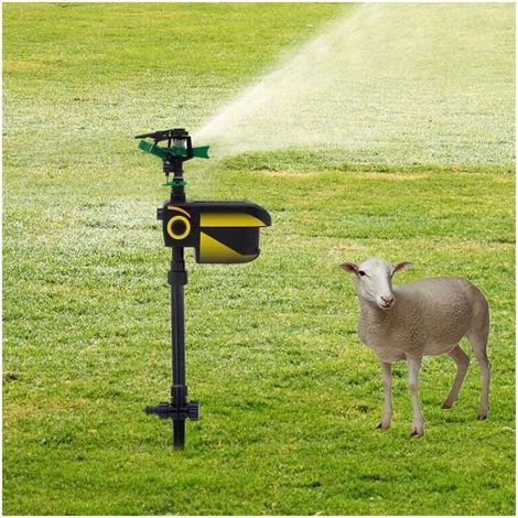 Kit de pulvérisation d'eau solaire anti-animaux Détecteur de mouvement Portée 10 m, répulsif pour chats, 19764 cm