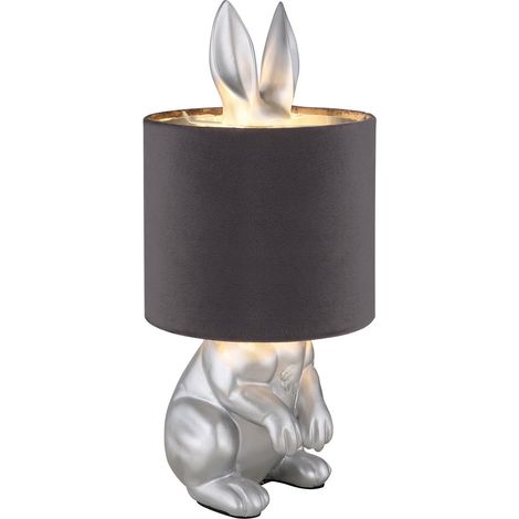 Globo - lámpara de mesa - RABBIT - plateado - plástico - Ø 18cm - (1/5)