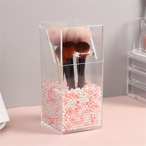 Mehrzweck-Aufbewahrungsbox aus Acryl für Make-up-Pinsel, quadratisch, für Badezimmer-Waschtischablage (1/4)