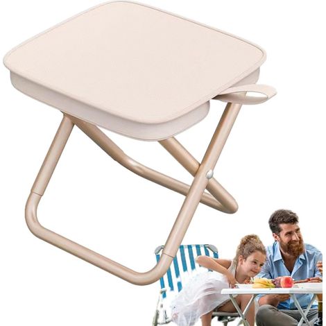 Chaise pliante compacte pour l'extérieur – Petit tabouret de camping pliable, chaises de camping pliables stables pour randonnée, barbecue (1/5)