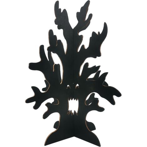Ornement En Bois Croix - Décoration Halloween Pour Étagère Livres Cheminée Bureau - 1 Pièce (1/5)