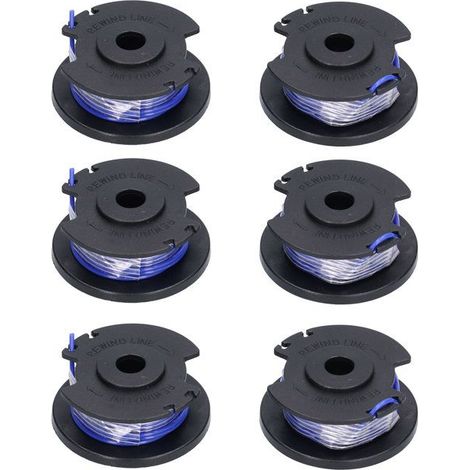 BelleRise - 6pcs Bobines rechange – pour débroussailleuse Ryobi 18V/24V/40V – Fil nylon 0,065 po (1/4)