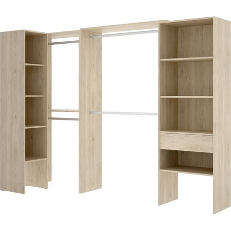 Composición Vestidor esquinero con 1 cajón estantes Natural - SUIT 1 (1/3)