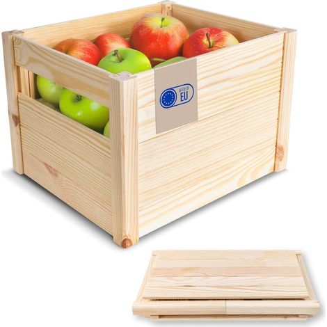 Cassetta Pieghevole in Legno di Pino 34,5 x 29,5 x 23,5 cm (1/4)