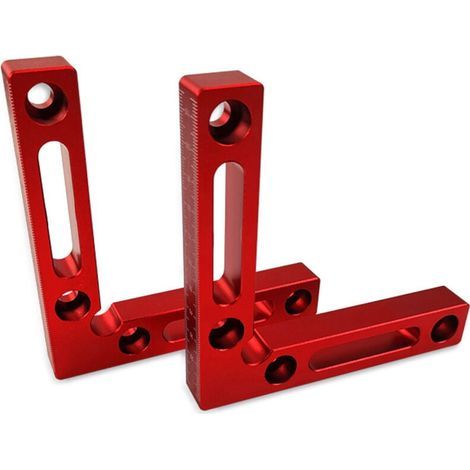 Pince de menuisier à angle droit 90 ° forme de L pour cadre en alliage d'aluminium avec règle de fixation d'angle pour le travail du bois (1/4)