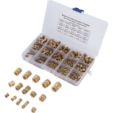 Kit de 420 écrous femelles encastrés en laiton M2, M3, M4 et M5 pour téléphone, ordinateur et jouet (1/5)