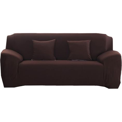 Housse De Canapé 3 Places - Extensible - Pour Canapé D'angle Ou Droit - Café - 1 Pièce (1/5)