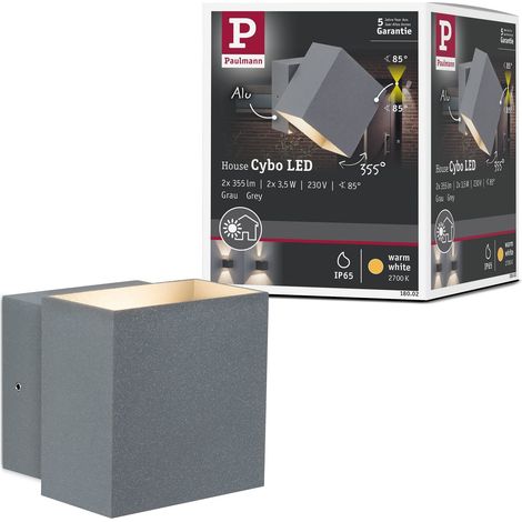 Kit Spot en saillie spécial Cybo LED 2x3W, 230V, IP65, carré, 100x100 mm, Gris, Alu (1/5)