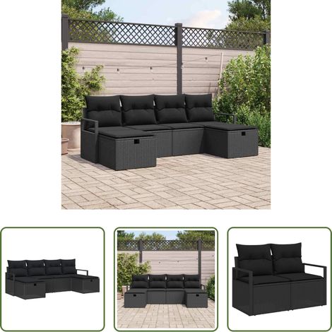 vidaXL Poly-Rattan - Sofa Set mit Kissen 5 pcs Poly-Rattan (1/5)