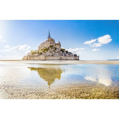 Tableau sur verre synthétique Mont-Saint-Michel 65x97 cm - Impression sur Verre synthétique - Image HD  imprimée sur Verre synthétique - Tableau mural décoratif - Fabriqué en France (1/5)