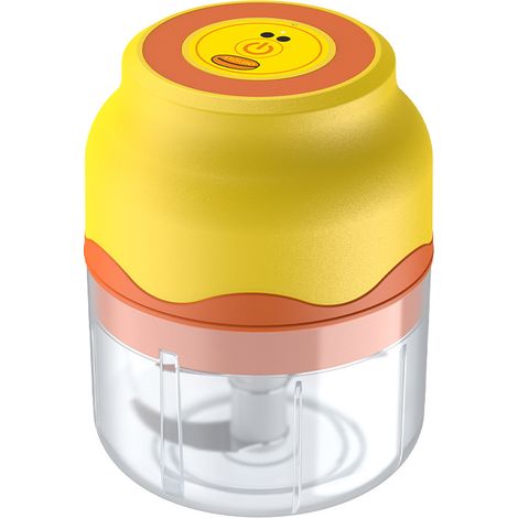Presse-ail électrique détachable jaune mini hachoir pour cuisine 250ml trois lames (1/5)