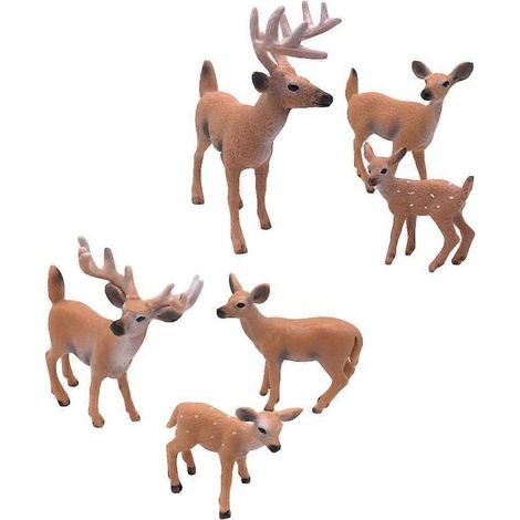6er-Set Weißwedelhirschfiguren – Tierdekoration – Spielzeug – Handgefertigtes Geschenk für Zuhause oder Büro – 6 Stück (1/4)