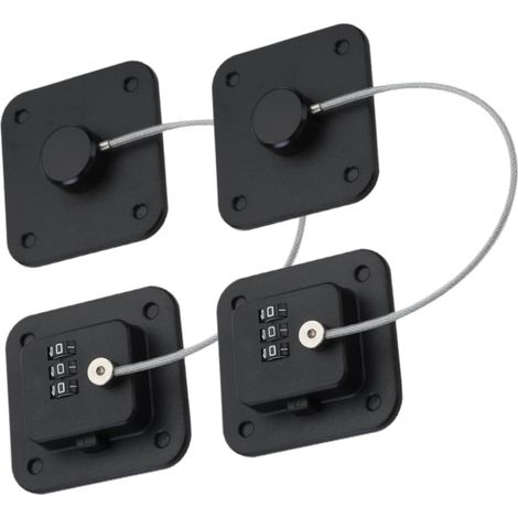 Serrure de porte de réfrigérateur noire, 2 pièces (1/5)