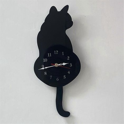 Horloge murale à pendule White-Cat, Horloge chat, Horloge chat - FFY (1/4)
