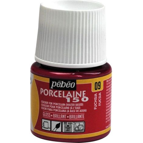 Peinture sur Porcelaine - Pébéo - Fuchsia - 150°C - 45 ml - Résistante au lave-vaisselle (1/4)