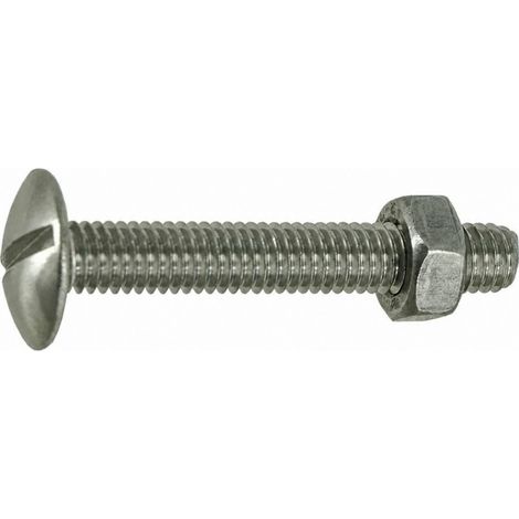 Boulon poêlier inox A2 6x30mm, 8 pièces.