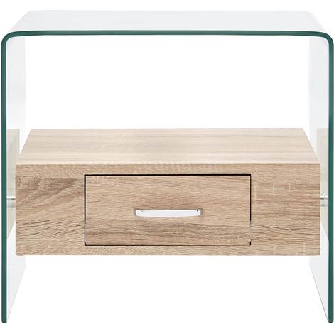 Maison Exclusive - Tavolino da Salotto con Cassetto 50x50x45 cm in Vetro Temperato (1/5)