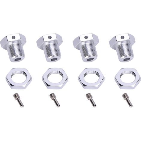 Coupleur de pneu en alliage d'aluminium 5 mm (0,2 po) compatible avec la voiture TRAXXAS EREVO 1/10 (argent)
