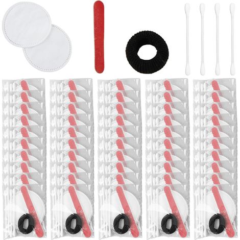 100 Piece Hotel Vanity Set: Amenities Bulk Kit with Cotton Buds, Floss and Nail File, Hotel Supplies, Individually Wrapped Toiletries for (1/5)
