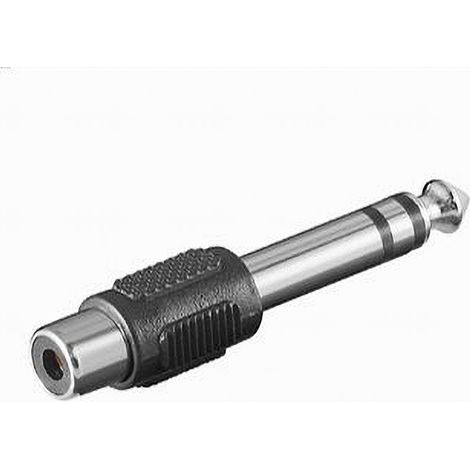 TRADE SHOP - Connettore Jack 6.5mm Maschio Spina A Rca Femmina Audio Adattatore Maxtech C-016 - (1/3)