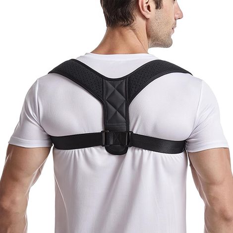 Correcteur de posture dorsal, correcteur de posture ajustable pour hommes et femmes, soutien et soulagement des douleurs cervicales, des épaules et du haut du dos (1/5)