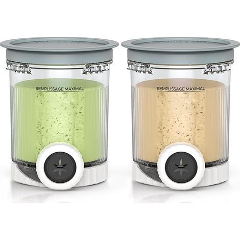 Lot de 2 bacs à glace Creami Deluxe pour sorbetière Ninja Creami NC700 et NC701 Series - Sans BPA - Passe au lave-vaisselle