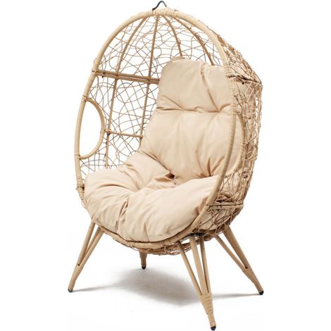 Poltrona su piedi in resina beige JANE
