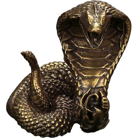 Statuette de cobra, ornement, figurine miniature de serpent du zodiaque, objet de décoration en cuivre pour bureau. (1/5)