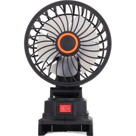 Ortviai 4-Zoll-Akku-Ventilator (18 V) mit 360°-Oszillation und zwei USB-Anschlüssen für Camping und Angeln (1/5)