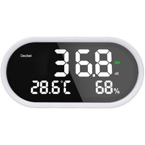 Digital Decibel Meter LCD Display High Precision Temperature Humidity Humidity Level Sound Level for Hospital Temple 1A 2A 5V USB