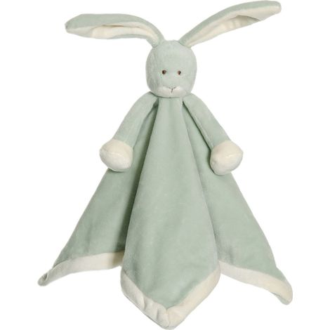 Coniglietto consolatore per neonati, verde, 35x35 cm, lavabile in lavatrice