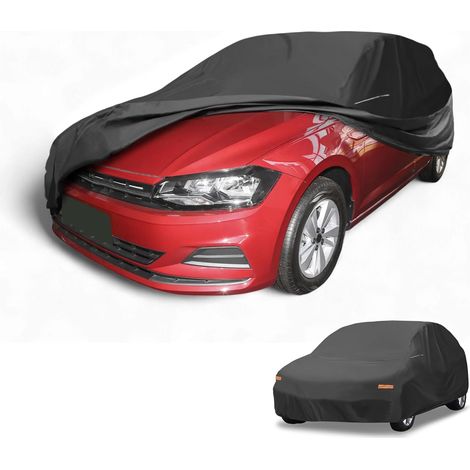 1 Housse De Voiture Universelle Étanche Toutes Saisons Extérieur Automobile Protection Anti-UV Soleil Pluie Complète 210D-Pu Noir Convient pour Hayon Longueur Jusqu'À 165" (1/5)