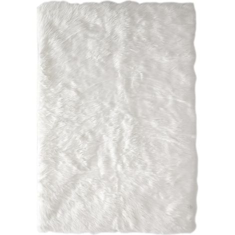 Tapis rectangulaire imitation fourrure à poils longs LAHTI (1/2)