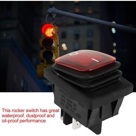 4 Pcs 220V Tension nominale Interrupteur à bascule 4 broches 2 positions ON-OFF Etanche poussière Rouge Vert Lampe ABI (1/4)