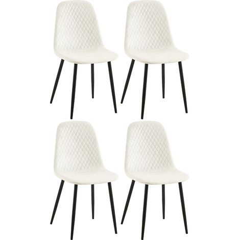 Set di 4 sedie Giverny bianco crema Velluto