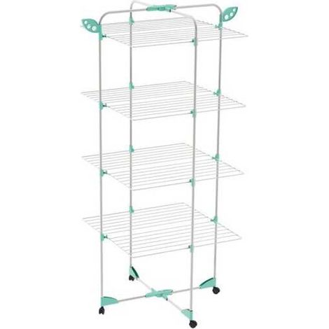Cintre colonne 40 m avec roues – Acier peint R – Réductible en largeur – Étendoir à poser pour espaces confinés – Xtra