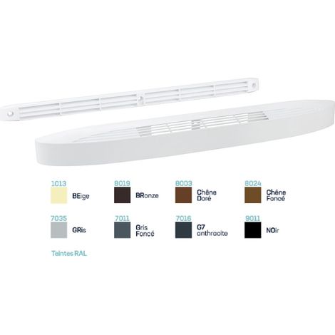 Entrée d'air autoréglable acoustique 45 m3/h RAL 7016 réservation 354x12 mm Anthracite S&P (UNELVENT) 854099