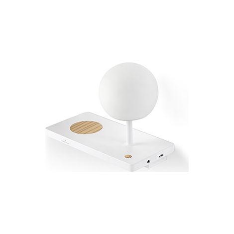 NIKO Aplique de pared blanco lado izq. con bola PC
